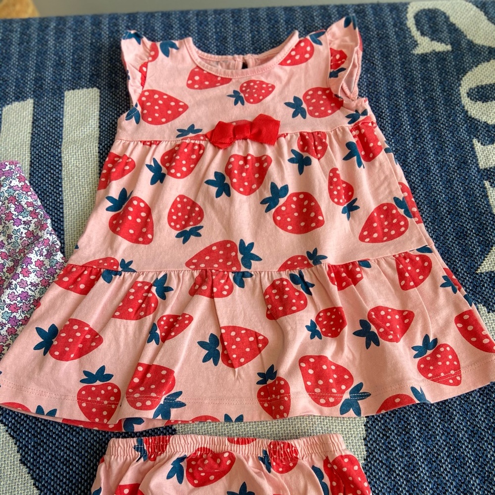 Baby Girl Strawberry Pink Dress with Underpants